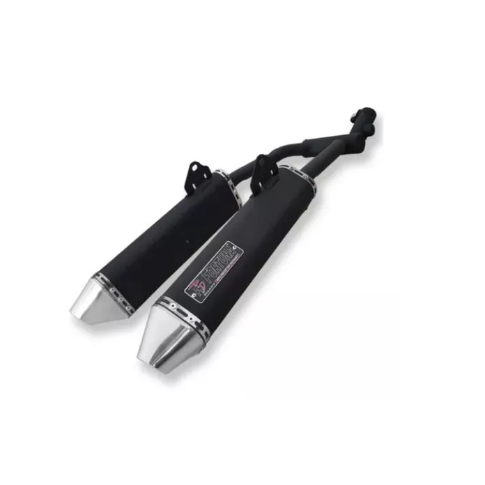 Escapamento Lander /teneré 250 Saída Dupla Tri Preto Fortuna em Oferta na Shopee