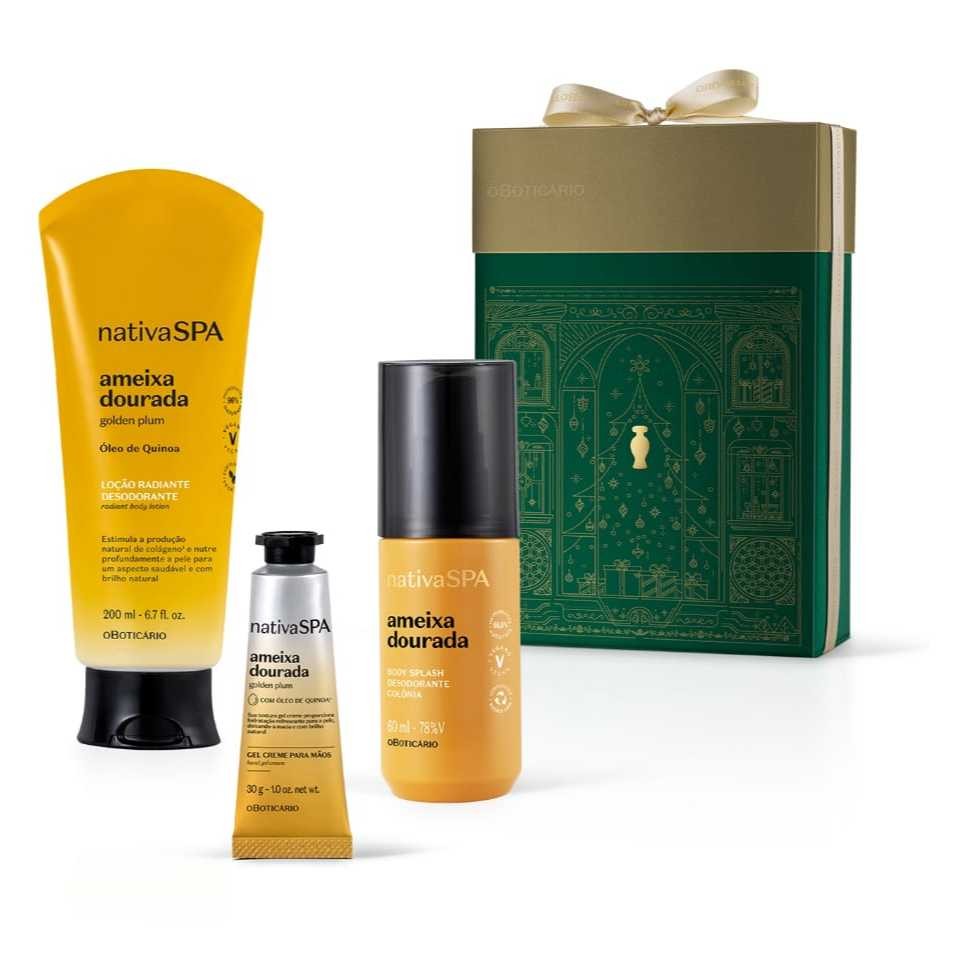 Kit Presente Nativa Spa Ameixa Dourada (3 itens) O Boticário - Original - Lacrado