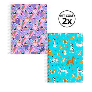 Kit 02 Cadernos Universitário 1 Matéria 80 Folhas Stella - Jandaia CAPA:Coração/Cachorro em Oferta na Shopee