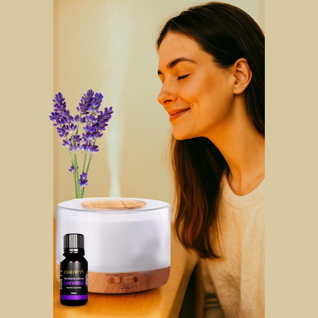 Óleo Essencial Lavanda 10ml Puro com Difusor Ultrassônico Umidificador de Ar