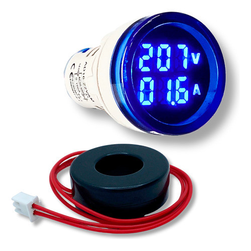 Indicador Amperímetro E Voltímetro 100a 22mm Ad16-22vam Azul em Oferta na Shopee