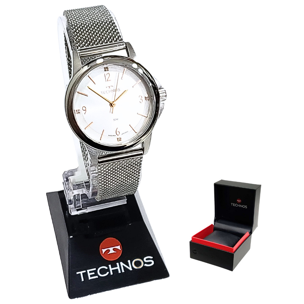 Relógio Technos Feminino Analógico Boutique Prateado 2035MVD/1K em Oferta na Shopee