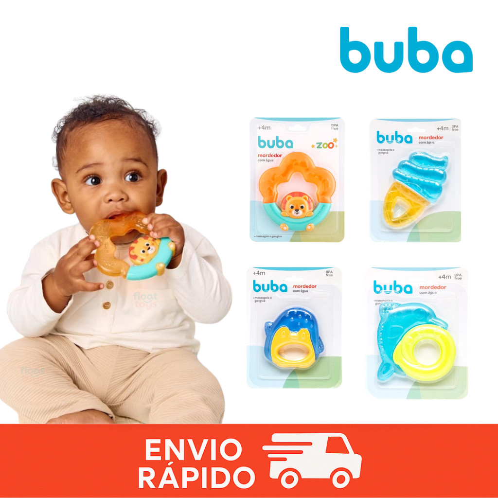 Mordedor de Água Buba Mordedor Massageador Dente Bebe Infantil Mordedor em Oferta na Shopee
