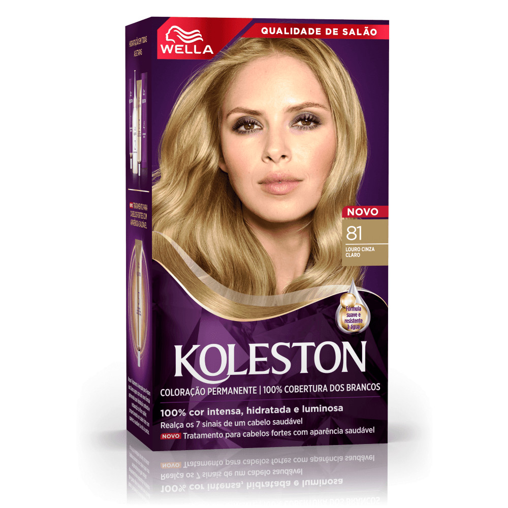 Kit Tintura Koleston Louro Cinza Claro 81 - Beauty