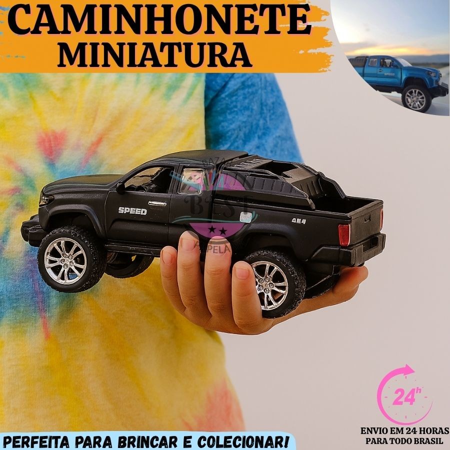 Carrinho de Ferro Caminhonete Tipo Ranger Hylux Picape Miniatura Colecionável Brinquedo Menino