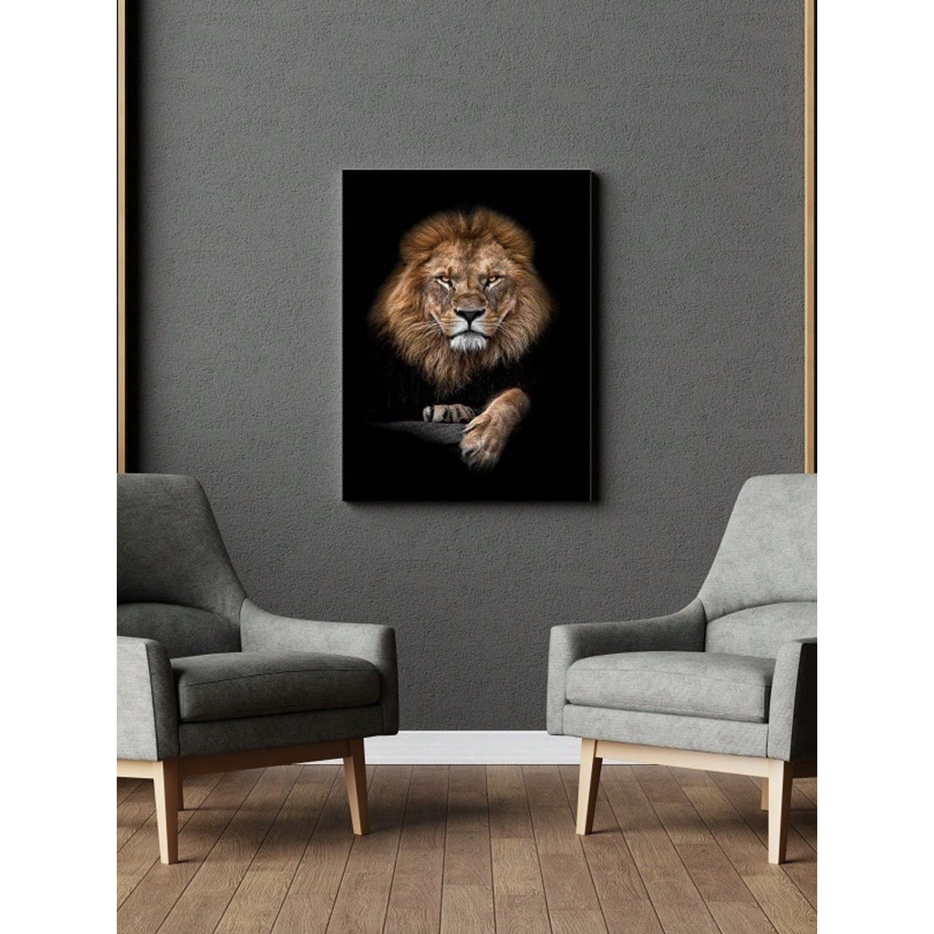 Quadro Decorativo Leão de Judá Quarto de Parede Fé Deus Religioso