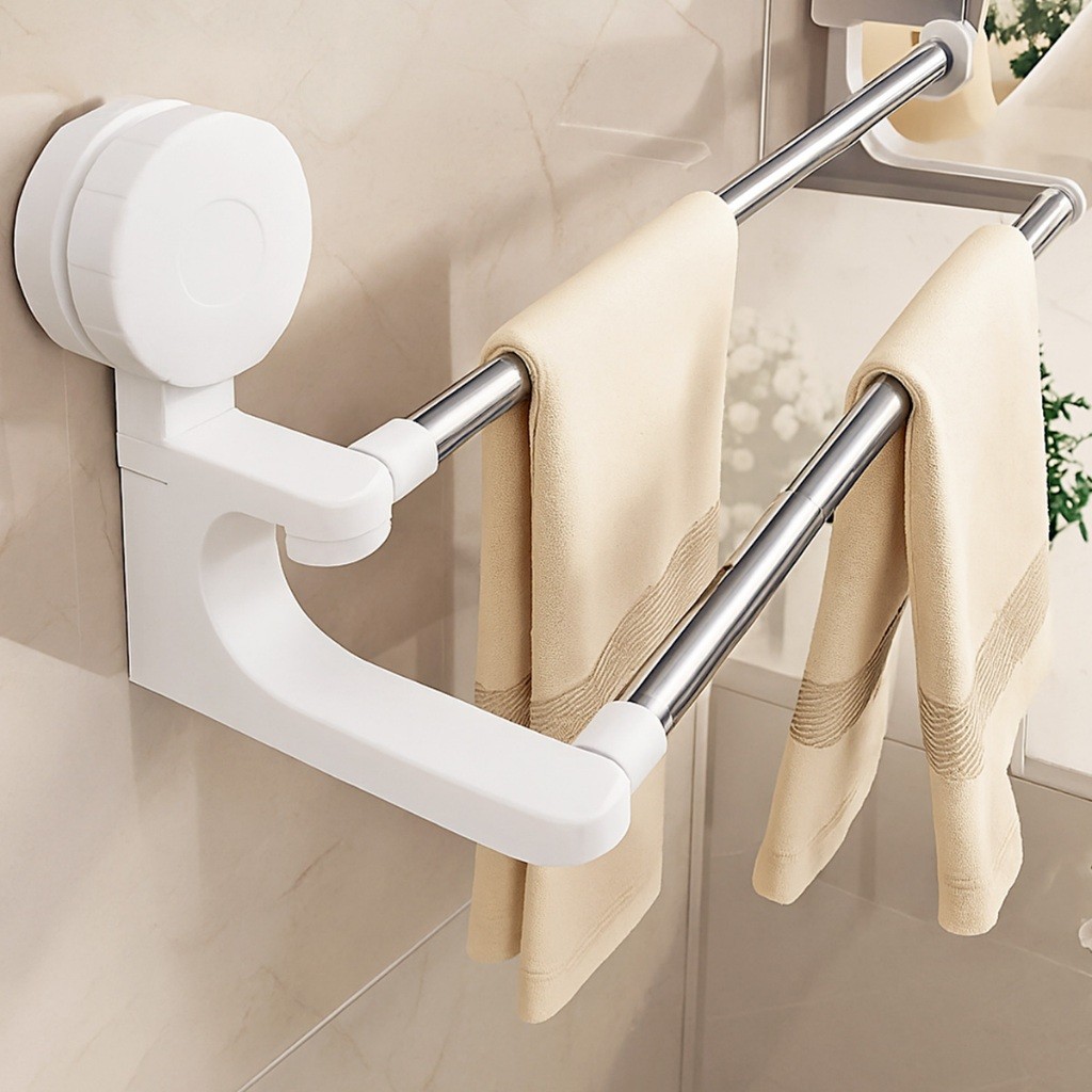 Toalheiro Duplo De Parede Extensível Até 70cm Retrátil Totalmente Articulado Com Poderosa Ventosa em Oferta na Shopee