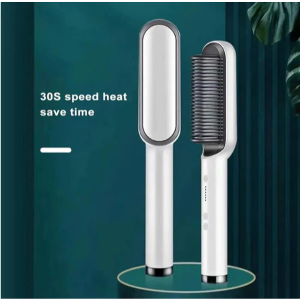 Escova Alisadora Bivolt 5 em 1 - Alisa, Hidrata, Modela, Alinha e Anti-Frizz