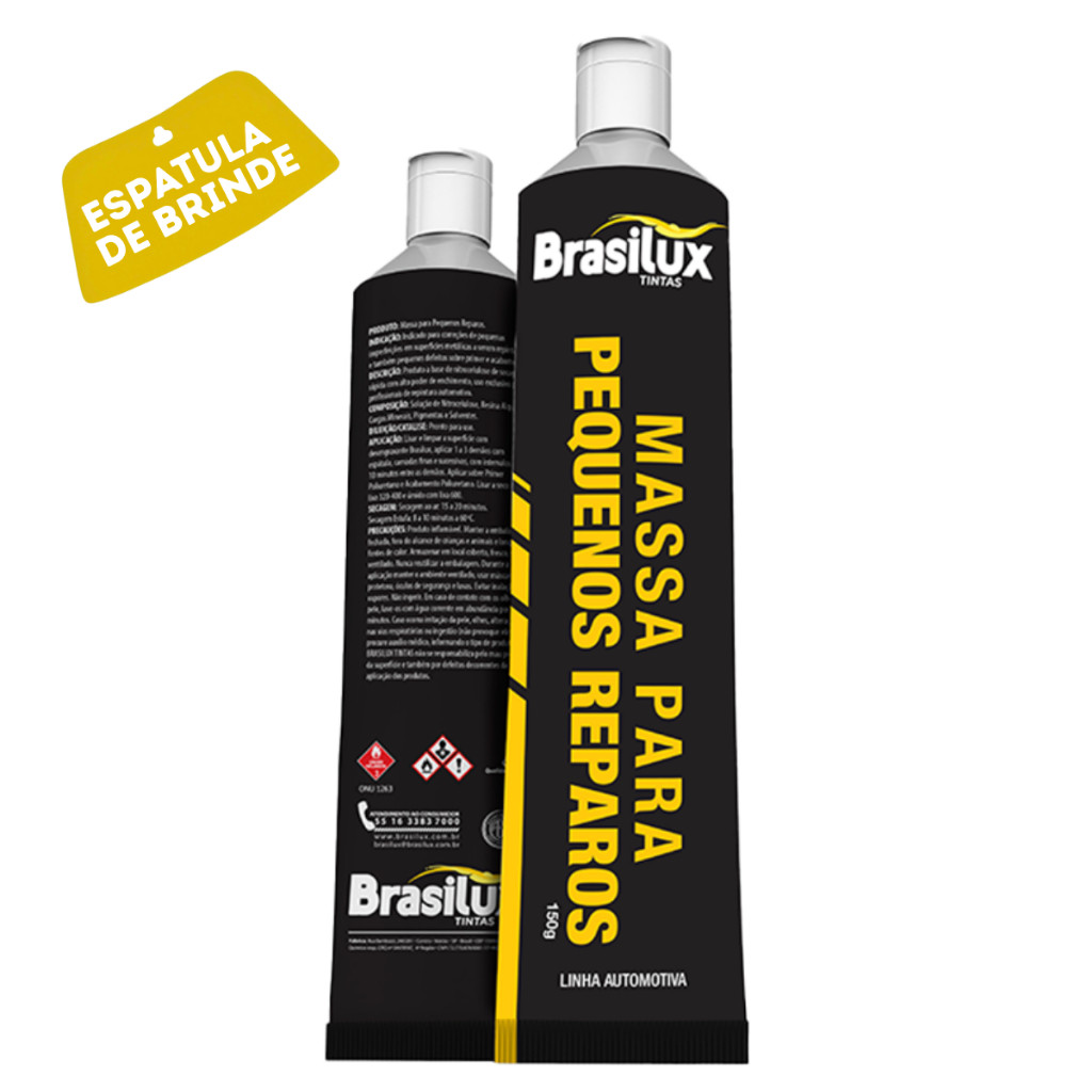 Massa Pequenos Reparos Automotiva 150g Profissional Brasilux em Oferta na Shopee