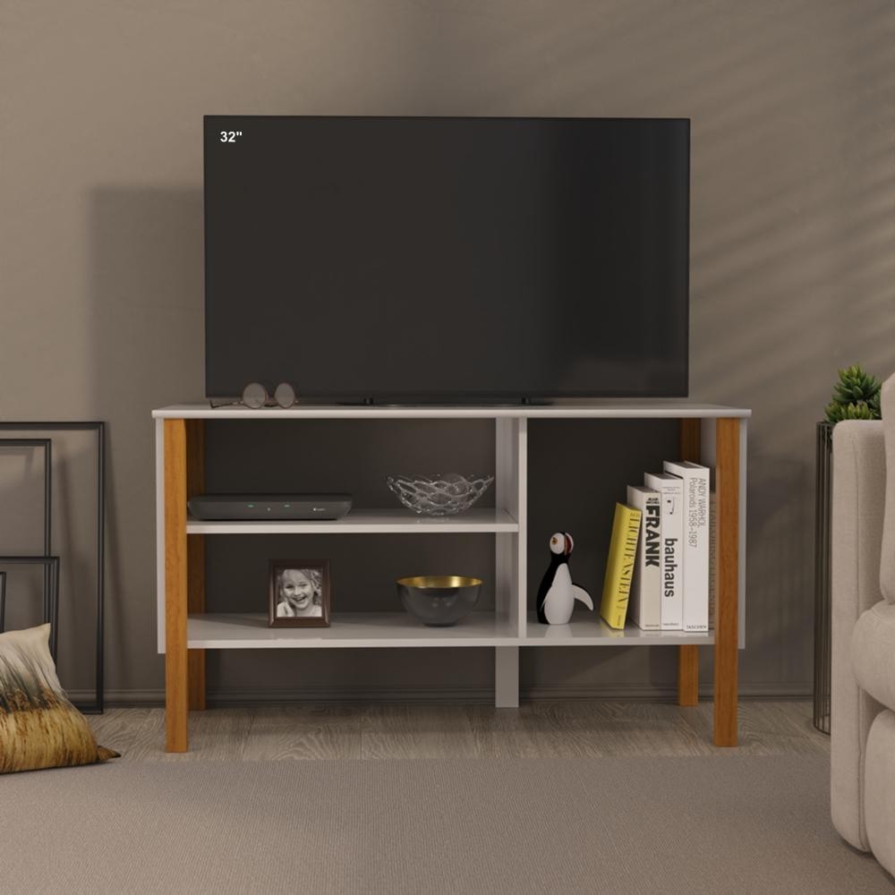 Rack Fit  Para TV até 40 Polegadas  Com 3 Nichos e 1 Prateleiras ViaNossa em Oferta na Shopee