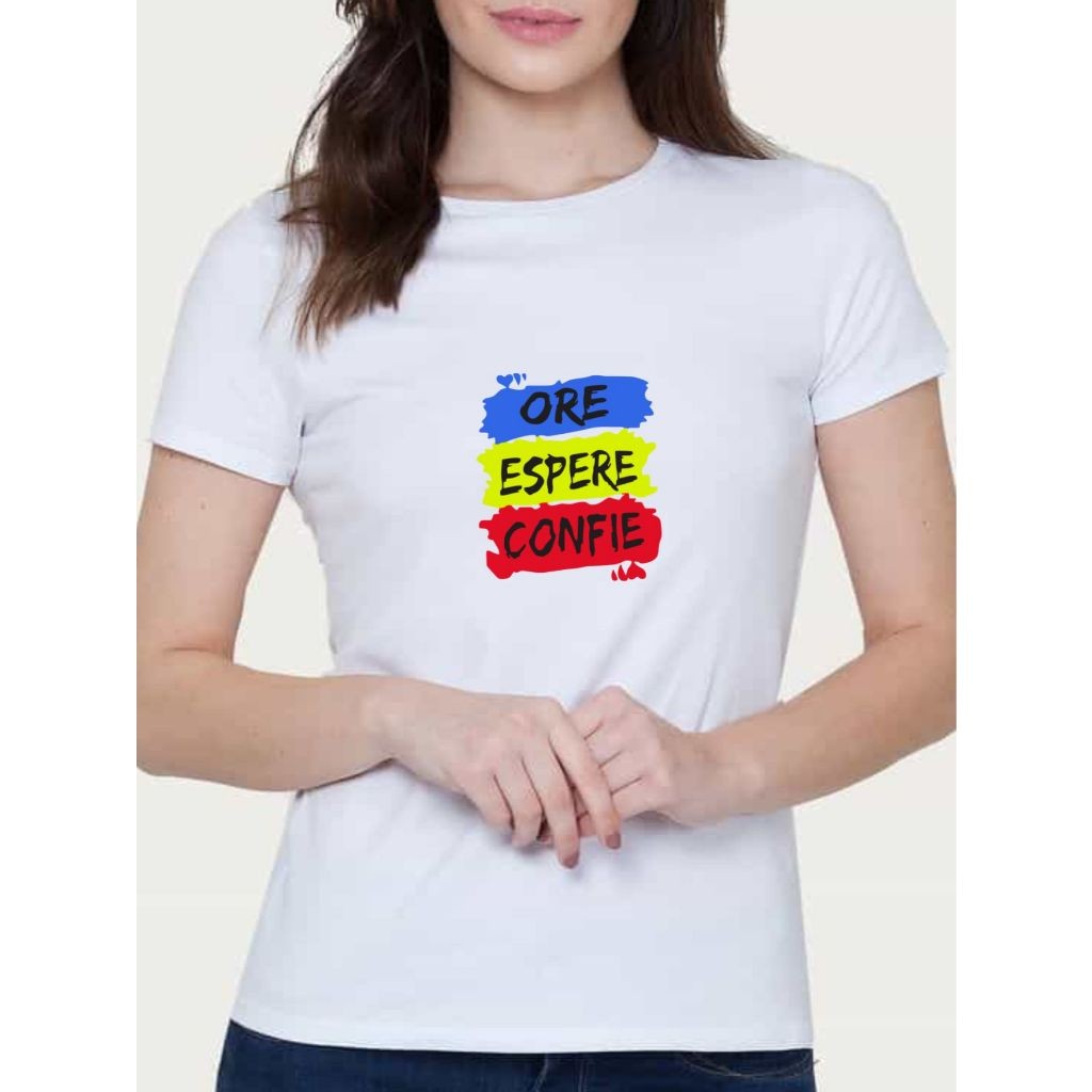 Camisa Premium 30.1 Camiseta Estampada Ore Espere Confie Camisa Unissex Masculina Baby Look Feminina Moda Evangélica Env