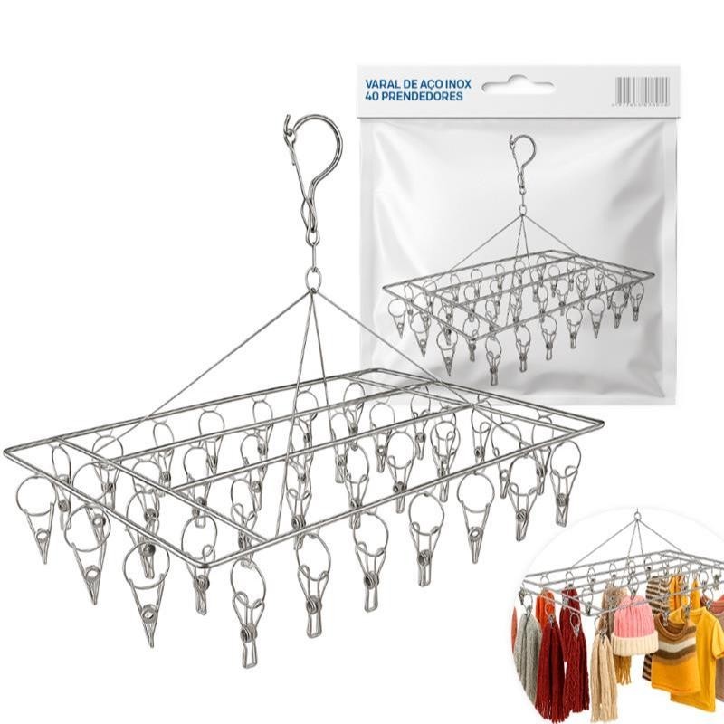 Varal Roupas40 pregadores com intimas apartamento  Reforçado Calcinha, Meia, Cueca em Oferta na Shopee