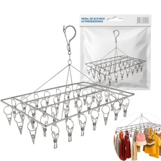 Varal Roupas40 pregadores com intimas apartamento  Reforçado Calcinha, Meia, Cueca em Oferta na Shopee