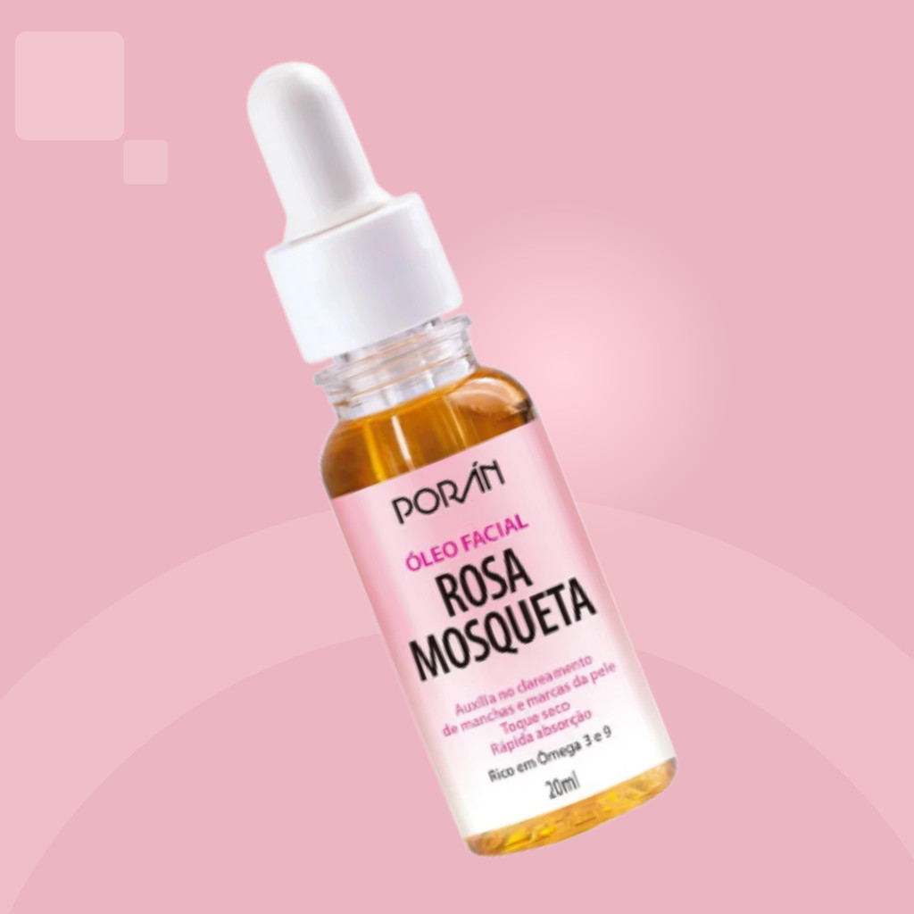 Óleo De Rosa Mosqueta 100% Puro Facial Vegano 20 ML Concentrado Poran
