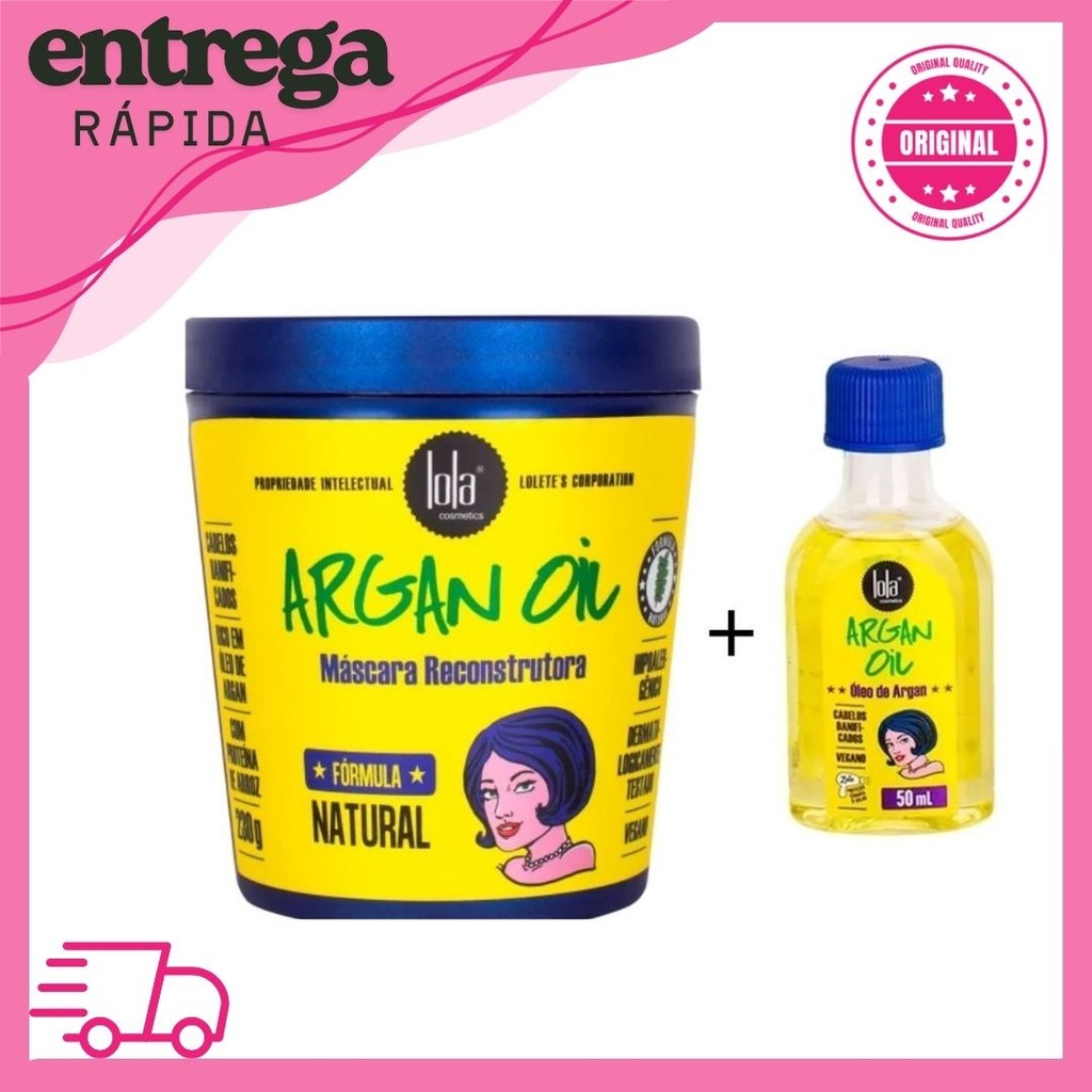 Kit Argan Lola Cosmetics Máscara + Óleo em Oferta na Shopee