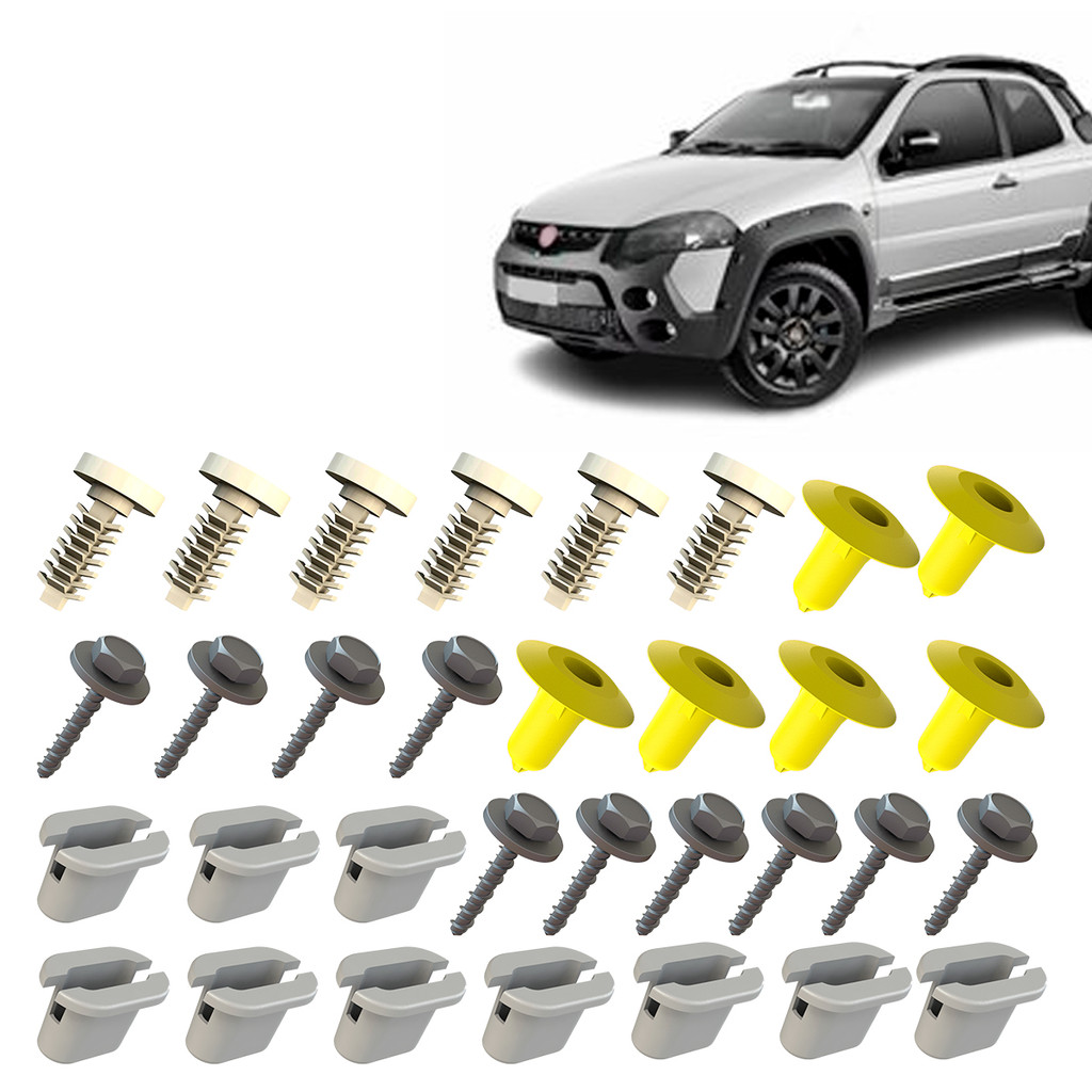 Kit Grampo Presilha 32 Peças Moldura Paralama Dianteiro Strada Adventure Locker 14 15 16 17 A 20