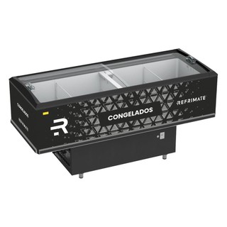 Expositor Ilha Vanguard Top de Congelados e Resfriados Vidro Curvo 2,00m Eivt 2000 - Refrimate 220v