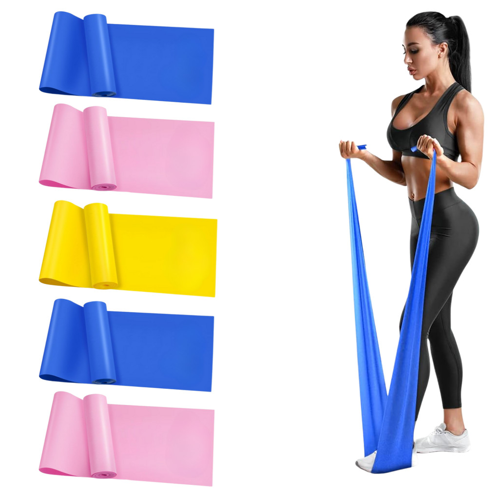 5 Thera Band Faixa Elástica 1,5 Metro Para Exercícios Multifuncionais Fisioterapia Pilates