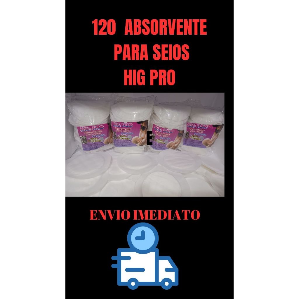 ALMOFADA PRA SEIOS  120 UNID   ABSORVENTE DE SEIOS HIG PRO