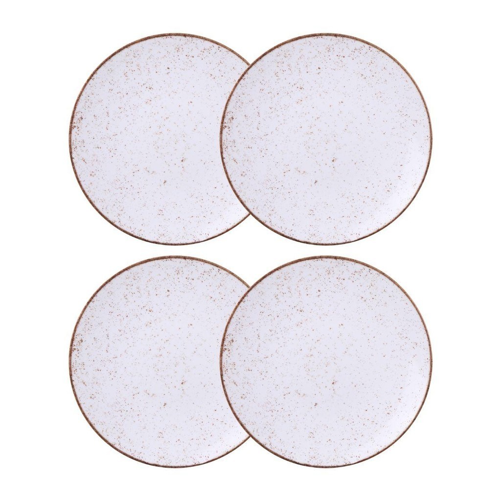 Jogo de Pratos Rasos 4 Peças Rústico 25 cm Porcelana Decorada Tramontina em Oferta na Shopee