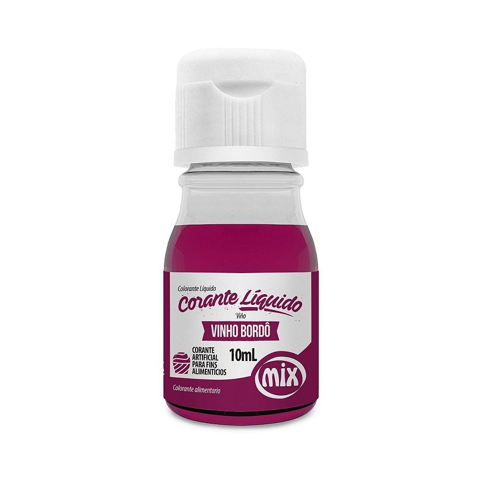 Corante Liquido Vinho Bordo 10ml Mix