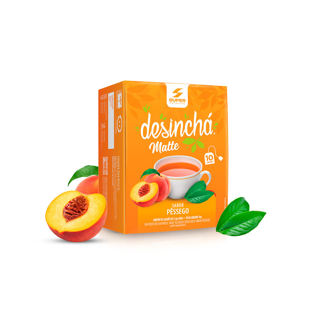 Desinchá Matte Pêssego (10 sachês) em Oferta na Shopee