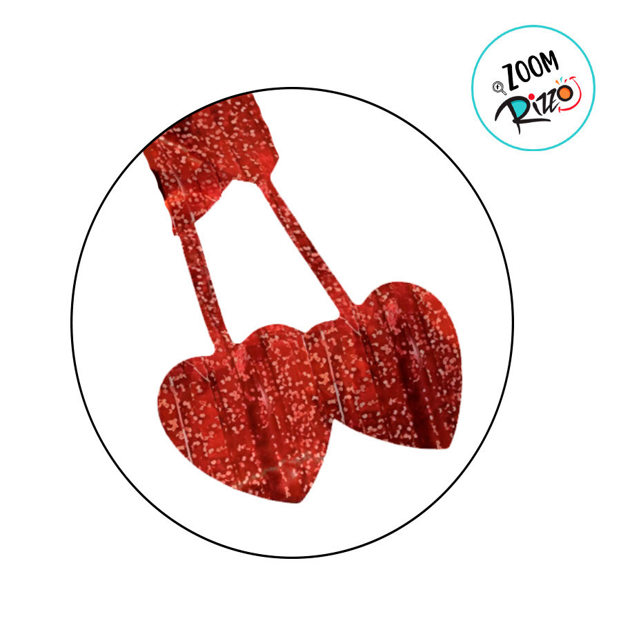 Detalhes do Cortina Decorativa Painel Mágico - Corações Vermelho Metalizado Glitter - 1x2m - 1 unidade - Rizzo