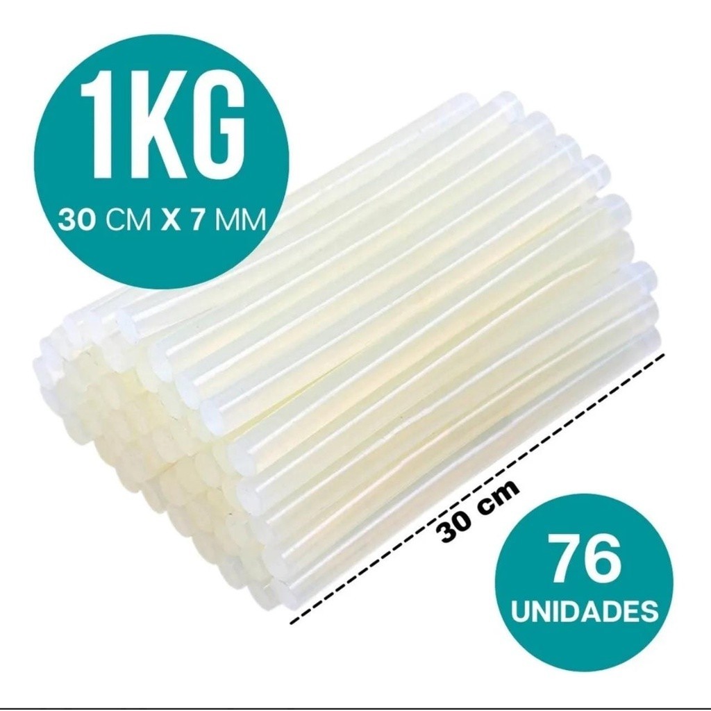 Bastão De Cola Quente 1kg Fino 30cm X 7mm 76 Unidades em Oferta na Shopee