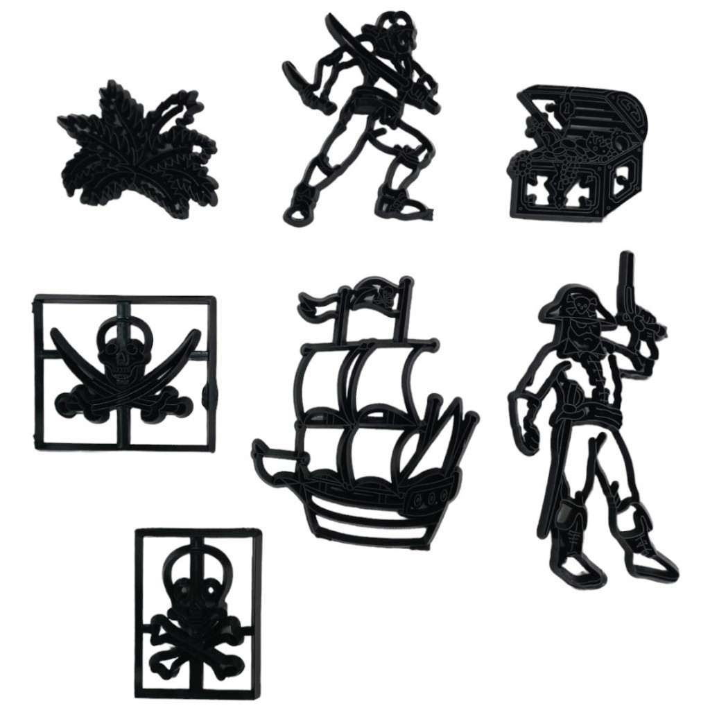 Kit Cortador Marcador Molde Pirata Navio Marujo Bandeira Artigo de Confeitaria - C4169
