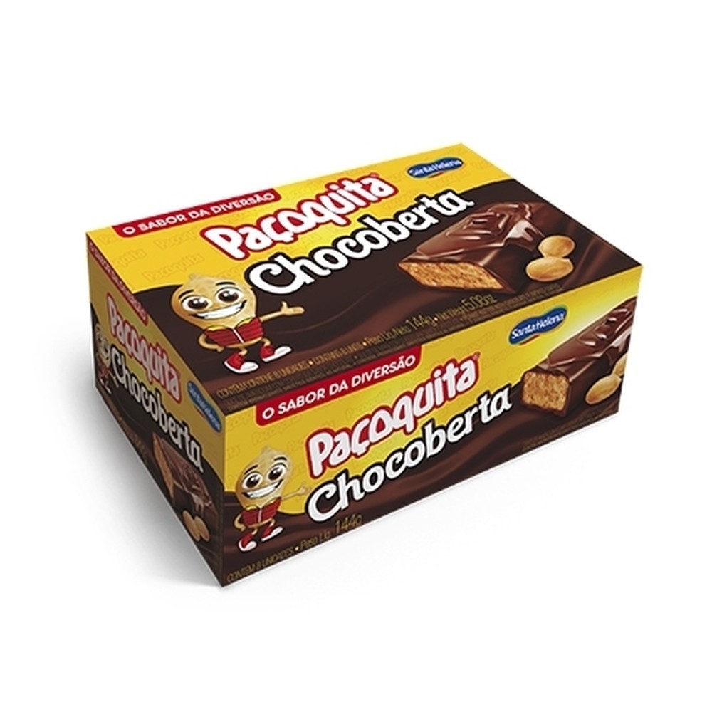 Paçoquita Coberta Chocolate Caixa 144G (8 Unidades)