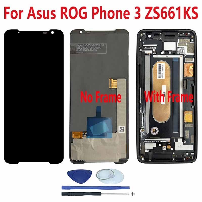 Para Asus ROG Phone 3 ZS661KS I003DD I003D Display LCD Touch Screen Digitador Assembleia Para Asus ROG 3 Strix ASUS _ I003DD