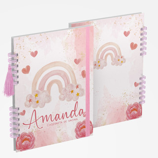 Caderneta de Saúde Vacina Personalizada Menina Arco Iris 1