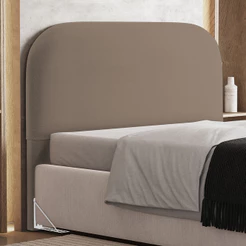 Cabeceira Cama Box Casal 140cm Orgânica Lanna W01 Bouclê Bege - Lyam Decor