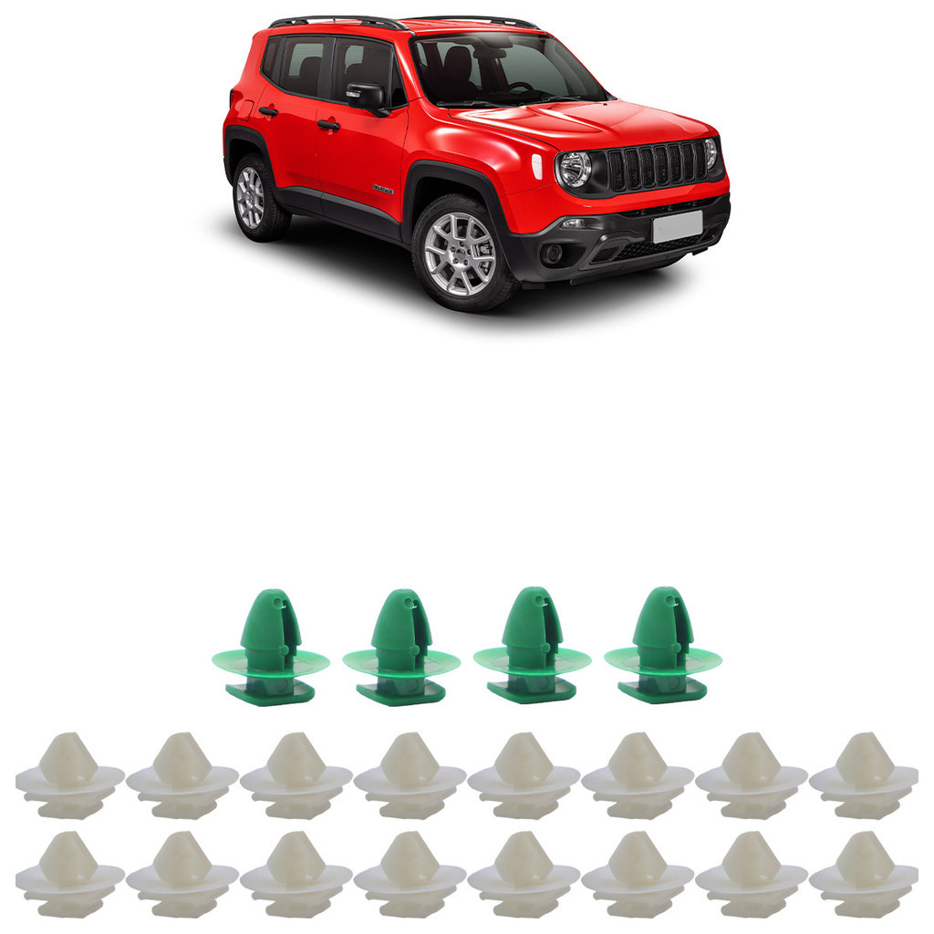 Kit Grampo Presilha Moldura Paralama Dianteiro Renegade 2016 2017 2018 2019 2020 2021 2022 20 Peças em Oferta na Shopee