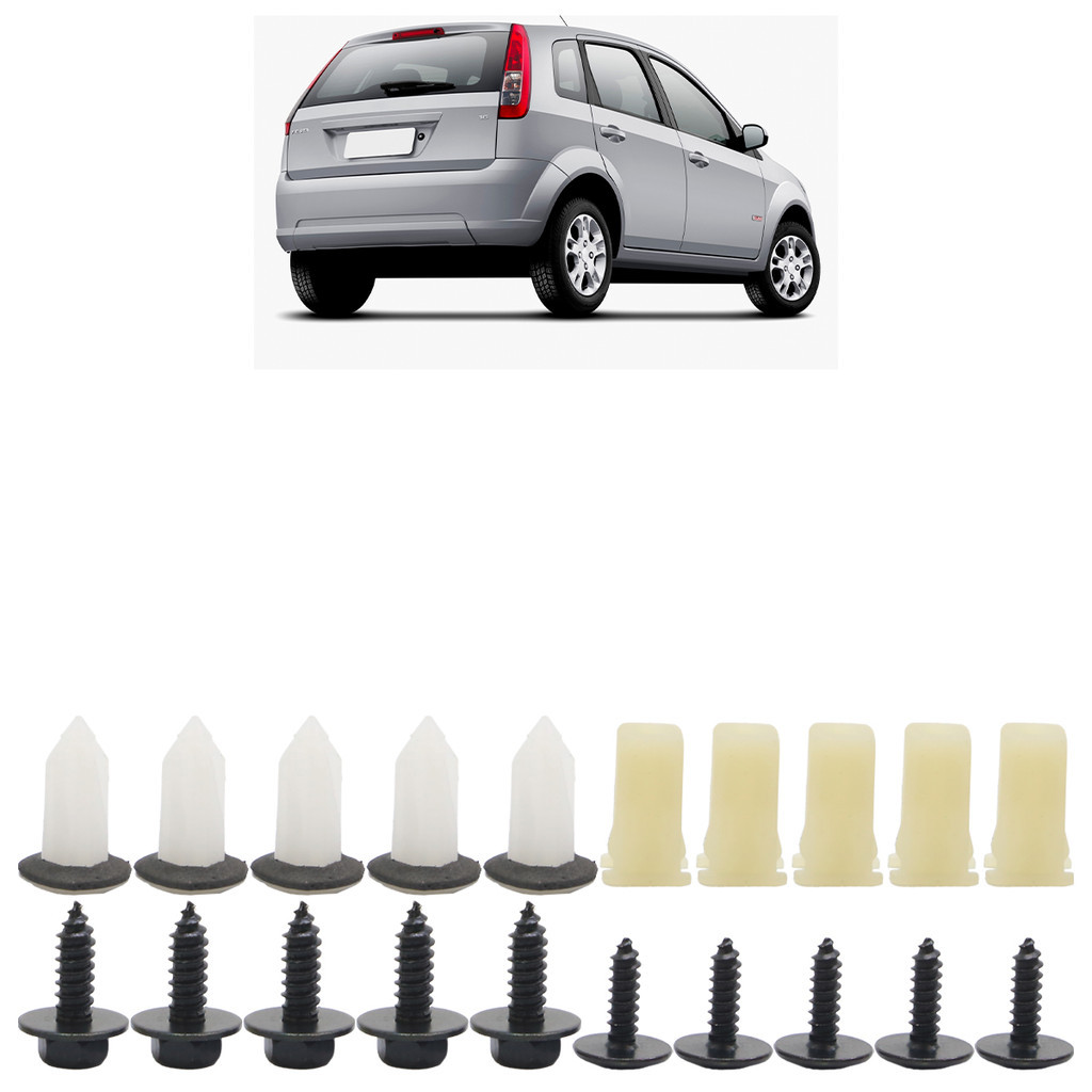 Kit Grampo Presilha Parachoque Traseiro Fiesta Hatch 2008 2009 2010 20 Peças - Spare Parts and Accessories for Vehicles