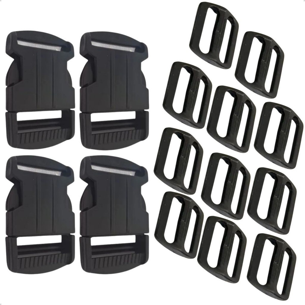 Kit 4 Fechos Engate Rápido 40mm E 8 Reguladores Equipamento