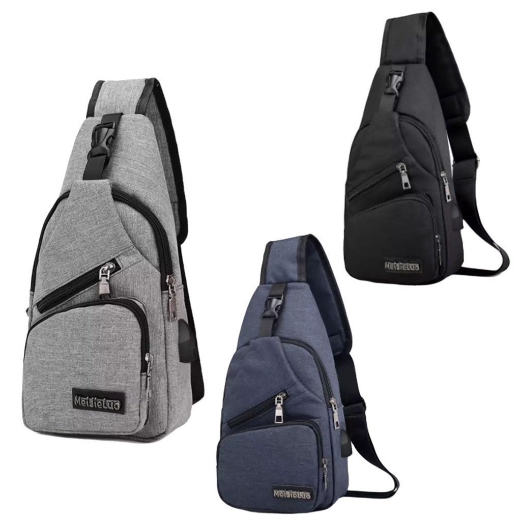 Bolsa de ombro masculina anti-roubo de ombro com entrada para carregador usb mensageiro fang