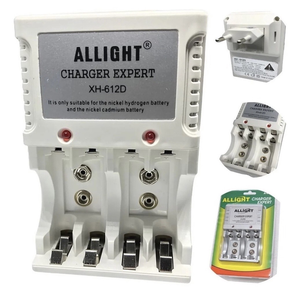 Carregador De Pilha Aa/aaa Bateria 9v Recarregável Bivolt All