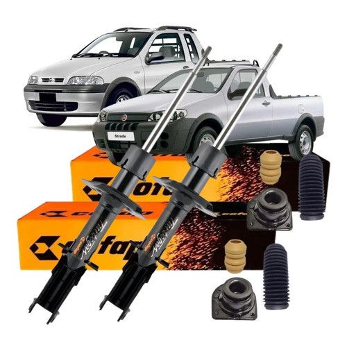 Par 2 Amortecedor Orginal Cofap Dianteiro + Kit Completo Strada 1.3/1.4/1.5/1.6/1.8 2003 a 2017
