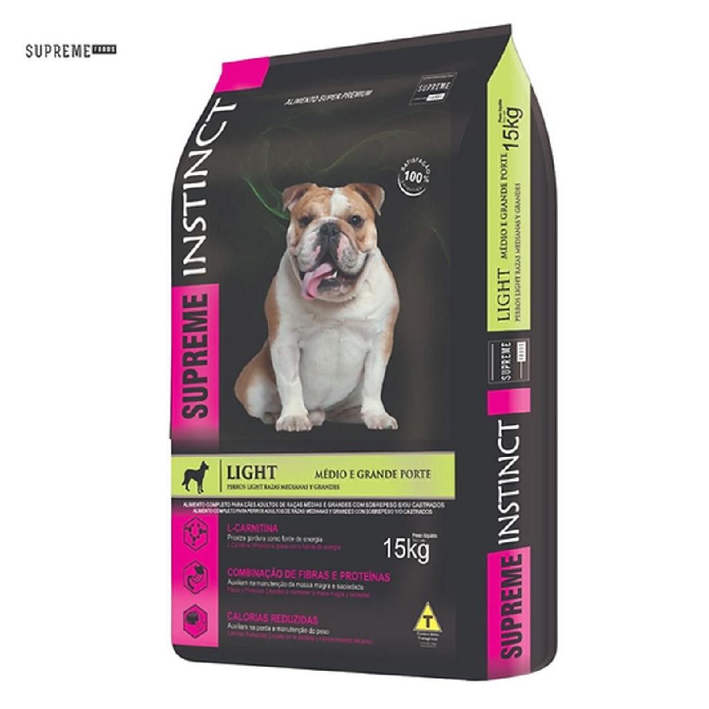 Ração Seca Supreme Instinct Light para Cães Adultos Porte Médio e Grande 15kg