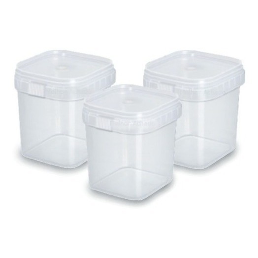 50un Pote Quadrado Com Lacre Bolo No Pote Descartável 220ml