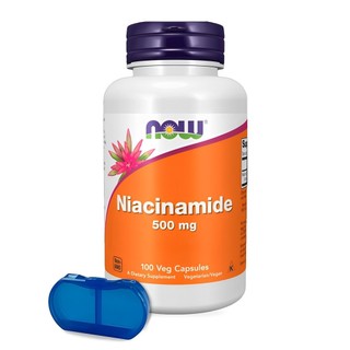 Niacinamida VIT B-3 500mg Now Foods 100 Veg Cáps Importado + Porta Cápsulas em Oferta na Shopee