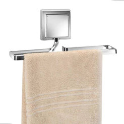 Porta Toalha de Rosto Barra Banheiro Lavabo Toalheiro Sem Furo Fixação Dupla Face Cromado Arthi