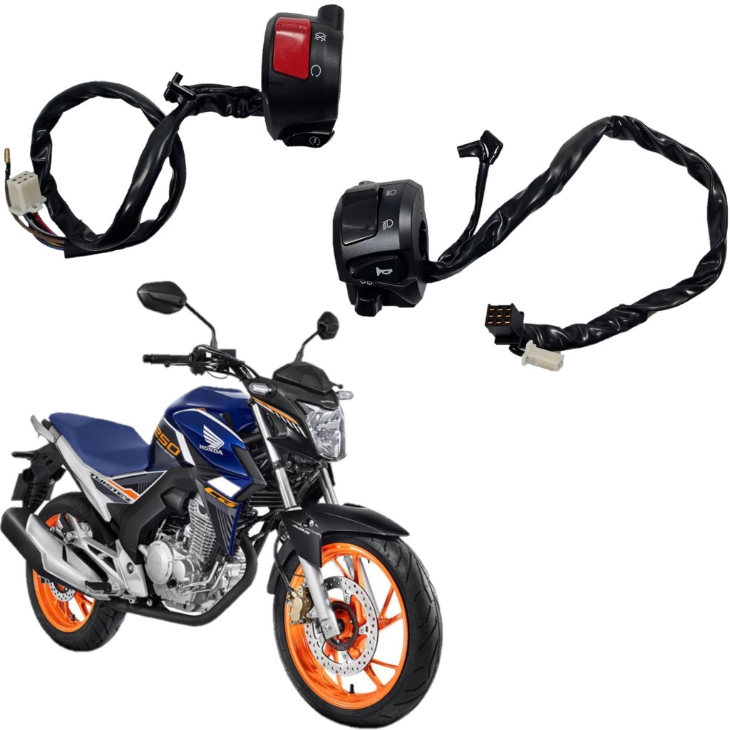 KIT JOGO BOTÃO DE EMERGÊNCIA E PARTIDA + INTERRUPTOR BUZINA LUZ  SETA HONDA CB 250F CB250F TWISTER