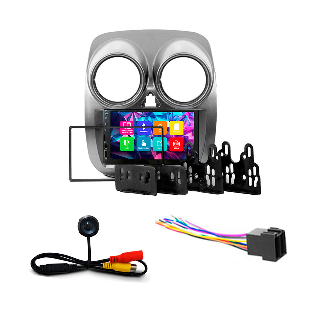 Kit Multimidia 7 Pol Palio Sporting Attractive 12 Em Diante Gran Siena 21 Em Diante Espelhamento Android Ios 2 Din Cinza em Oferta na Shopee