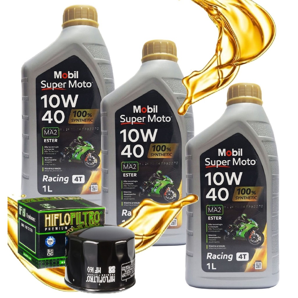 Troca de Óleo P/ Bmw F800 Gs / F850 Gs / F650 Gs Mobil 10w40 + FIltro Hiflo Hf160