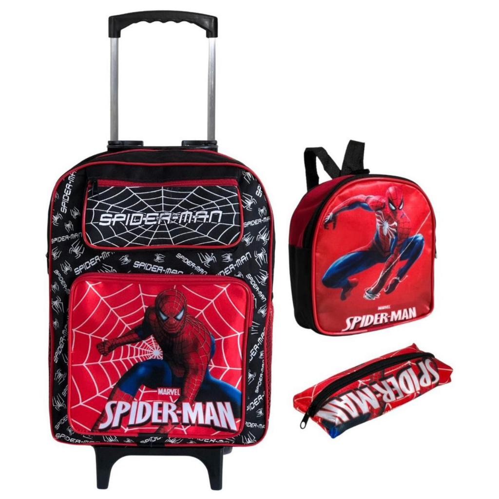 Kit Mochila Escolar Pequeno Rodinha Personagem Infantil Para Meninos + Estojo + Lancheira Para Meninos Mega Promoção em Oferta na Shopee