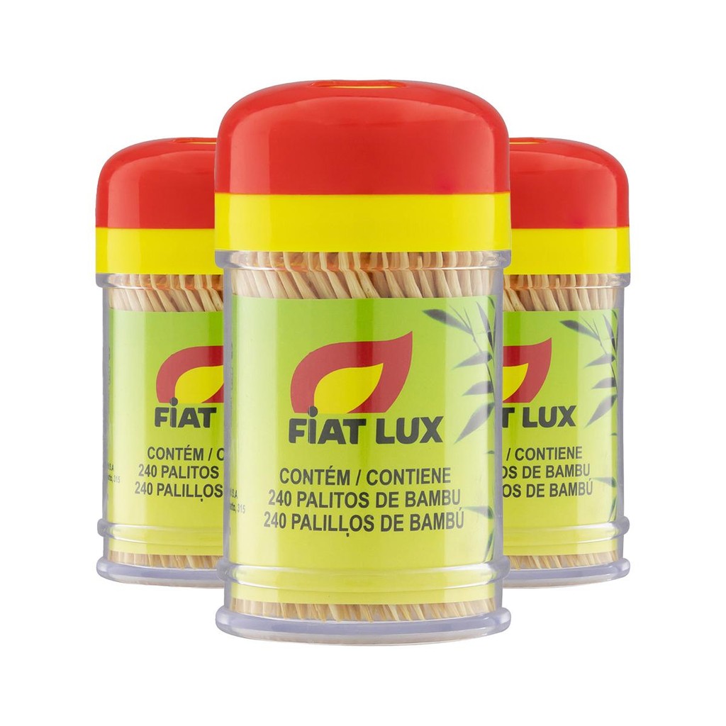 3 Paliteiros de Plastico com 240 Palitos de Dente de Bambu Resistente para Petiscos Fiat Lux em Oferta na Shopee