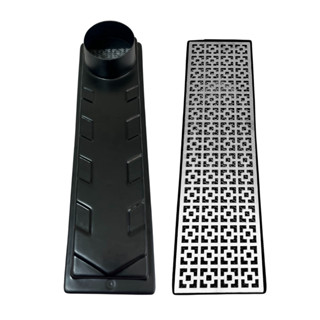 Ralo Quintal 15x50 Alumínio Dubai Saída no Canto 75mm com Tela Anti Insetos em Oferta na Shopee