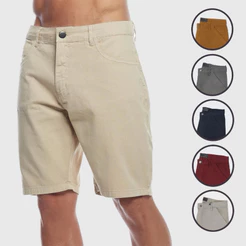 Oscar Bermuda Sarja Colorida Jeans Premium Masculino Diversas Cores/Rasgada em relevo
